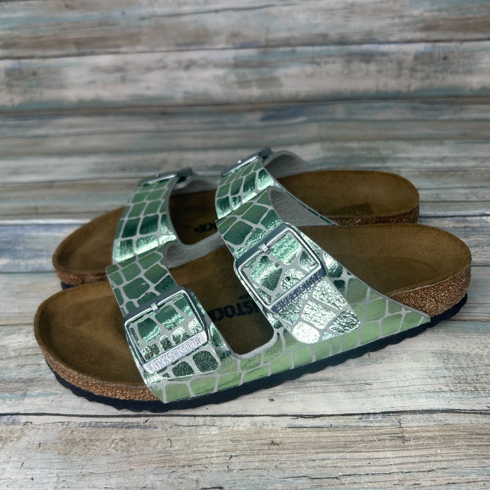 Birkenstock Women's Metallic Green Sandals